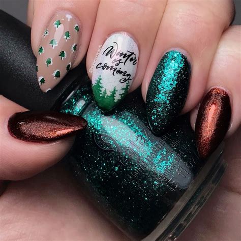 glam forest nails christmas nails nails nail designs