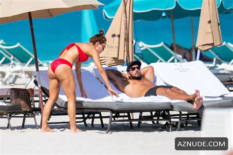 sara corrales sexy with cedric gervais during a beach day in miami aznude