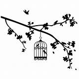 Bird Cage Coloring Pages Hanging Choose Board Branch Edge sketch template