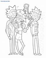 Morty Rick Coloring sketch template