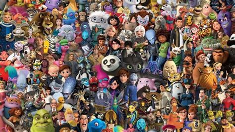 cartoon characters  grouped