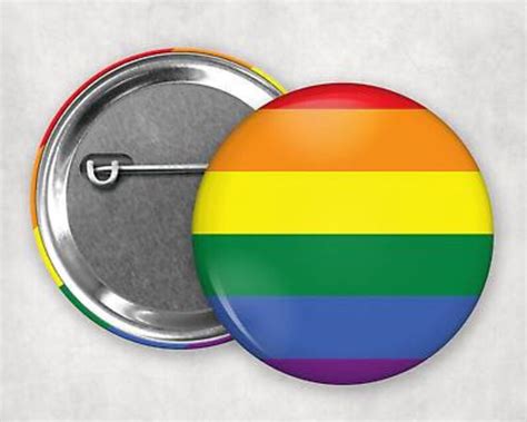 rainbow gay pride lgbtq flag badge 25mm 1 inch badges etsy uk