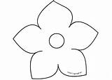 Flower Template Petal Five Outline Coloring Printable Flowers Pages Banner Daisy Choose Board Floral Stencil Paper sketch template