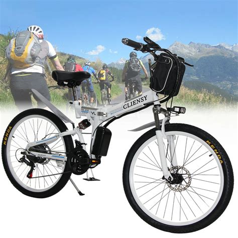 cliensy folding  electric bicycle city mountain bike   lithium battery cycling  bike