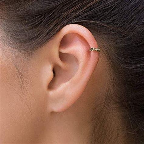 Helix Earring Gold Cartilage Ring Boho Tribal Indian Hoop