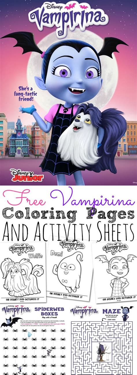 disney vampirina coloring pages  activity sheets