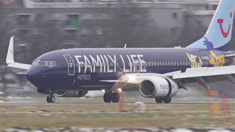 tui fly boeing  family life hotels livery landing takeoff  innsbruck airport inn youtube