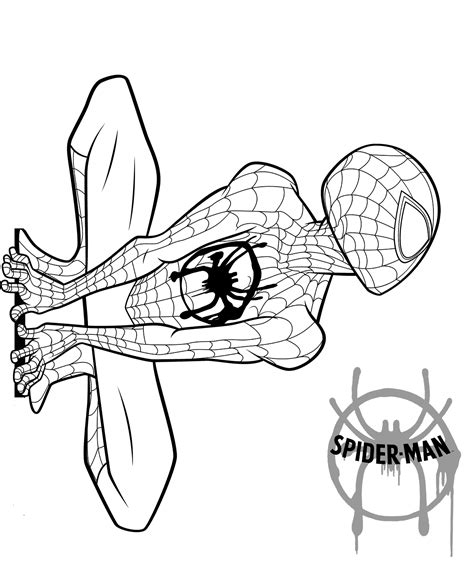 spider man   spider verse coloring page
