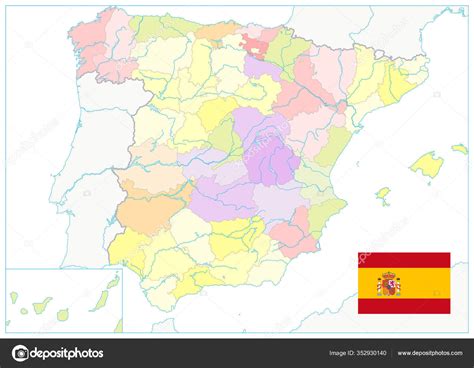 mapa politico detallado espana aislado blanco nada mensajes todos los