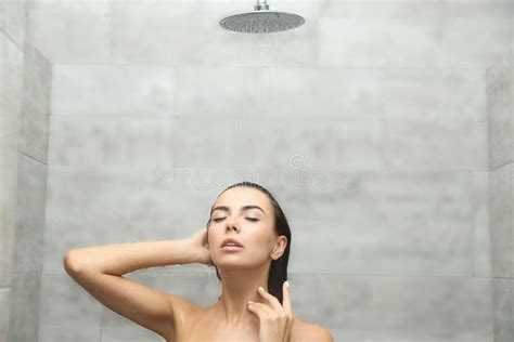 Beautiful Young Woman Taking Shower Stock Image Image Of Girl Beauty