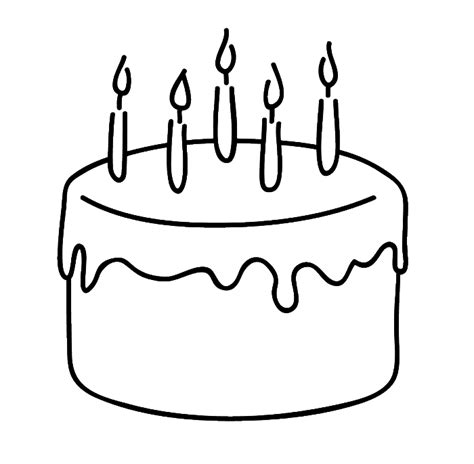 easy cake coloring pages pin  birthday  printable birthday