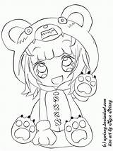 Coloring Chibi Anime Pages Cute People Popular sketch template