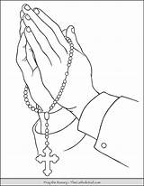 Rosary Praying Thecatholickid Kanak Chapelet Mains Mewarna Tangan Jointes Christian Tatouage sketch template