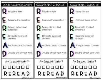 rereader  ultimate good reader checklist reading comprehension