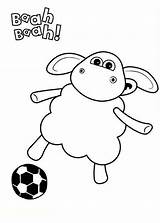 Sheep Shaun Timmy Coloring Football Time Play Print Size Color sketch template
