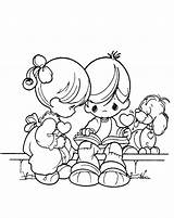 Coloring Pages Precious Moments Boy Girl Reading Books Baby Print Book Kids Easter Kissing Printable Getcolorings Adult Cliparts Colouring Little sketch template