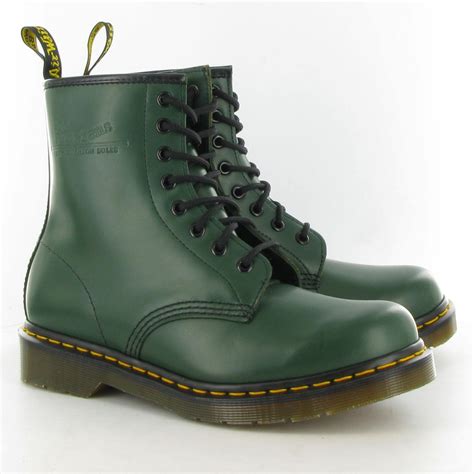dr martens leather   eyelet boots  green boots women shoes martens