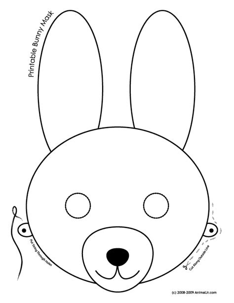 bunny mask printable dieren activiteiten maskers dieren