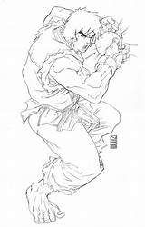 Fighter Ken Ryu Colorir Desenhos Chun Sagat Outros sketch template