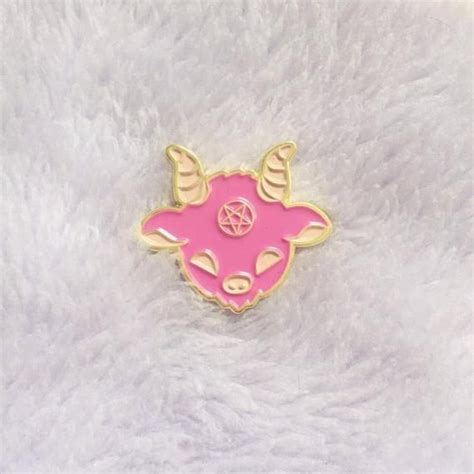 kawaii satan enamel pin cute pink lucifer lapel pin