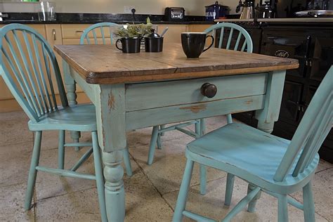 rustic shabby chic dining table  drawer