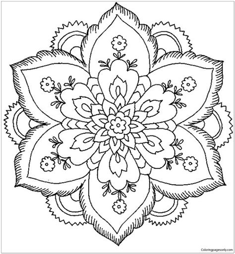 flower mandala coloring page  svg file  diy machine