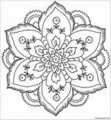 Coloring Pages Flower Print Color Abstract Beautiful Mandala Flowers Printable Adults Pretty Teens Intense Floral Intricate Little Getdrawings Getcolorings Nice sketch template