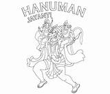 Hanuman Drawing Coloring Lord Pages Simple Template Drawings Getdrawings sketch template