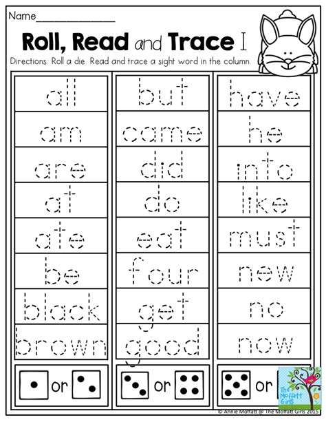 printable sight words kindergarten perwelcome