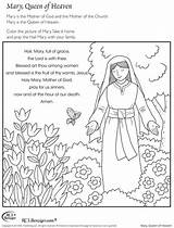 Mary May Crowning Virgin Coloring Queen Heaven Printable Pages Hail Kids Choose Board Catholic sketch template