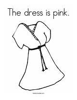 Dress Coloring Pink Let sketch template