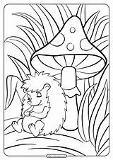 Hedgehog Mushroom sketch template
