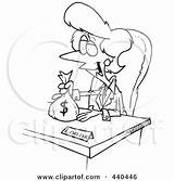 Banker Outline Female Cartoon Loan Giving Clip Royalty Illustration Toonaday Clipart Rf Ron Leishman Regarding Notes sketch template