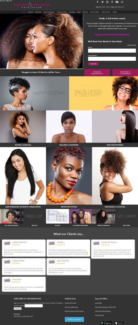 hair beauty  spa salon website design  clients