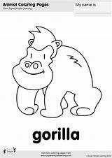 Gorilla Coloring Simple Super Wag Tail Learning Supersimplelearning Songs Animal Song Flashcards Kindergarten животные Supersimple источник Printables sketch template