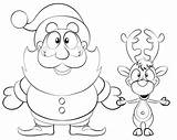 Coloring Reindeer Santa Pages Printable Santas Print Xmas Christmas Color Claus Colouring Colour Rudolph Workshop Girl His Book Getcolorings Merry sketch template