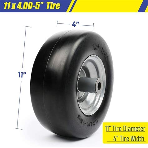 11x4 00 5 smooth lawn mower garden tire on rim wheel flat free 3 4