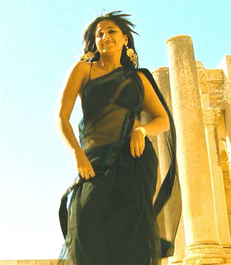 Anushka Shetty Hot Looks In Black Saree In Song Sirisha Sirisha From