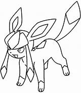 Coloring Pokemon Glaceon Eevee Pages Printable Albanysinsanity Getdrawings Getcolorings Sheets Lineart sketch template