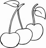 Cherry Printable Coloring Pages Fruit Fall Supercoloring sketch template