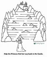 Maze Mazes Printable Kids Coloring Pages Channel Games Activity Princess sketch template