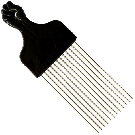 amazoncom ssk square afro pick  black fist metal african american hair comb beauty