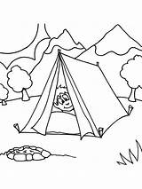 Tent Sleeping Colouring Coloringpage Ca Pages Camping Colour Check Category sketch template