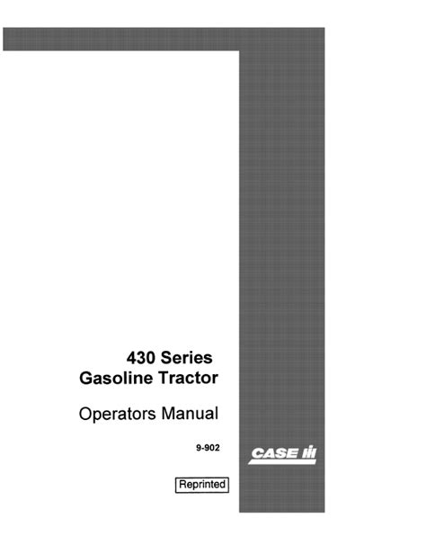 case  gasoline tractor  operators manual