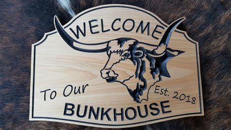 personalized longhorn signplaque carved wood hand painted customized