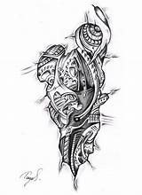 Men Tattoos Template Biomechanical Tattoo Leg Outline Wrist Sleeve Sketches Designs Gear Tribal Guys Templates Mens Sketch Models Biomech Cool sketch template