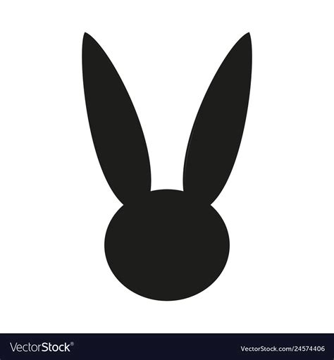 black  white easter bunny head silhouette vector image