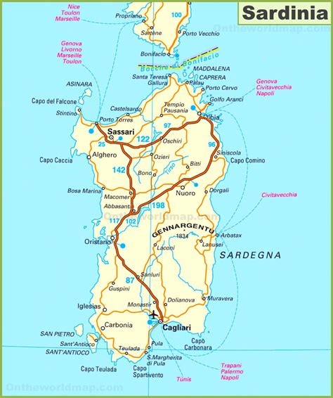 road map  sardinia