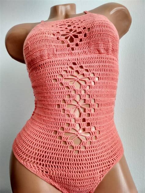 Crochet One Piece Swimsuit For Women Crochet Monokini Bathing Etsy