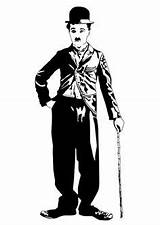 Charlie Chaplin Coloring sketch template
